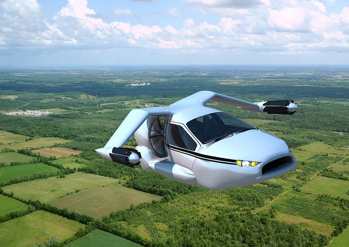 Foto van vliegende auto